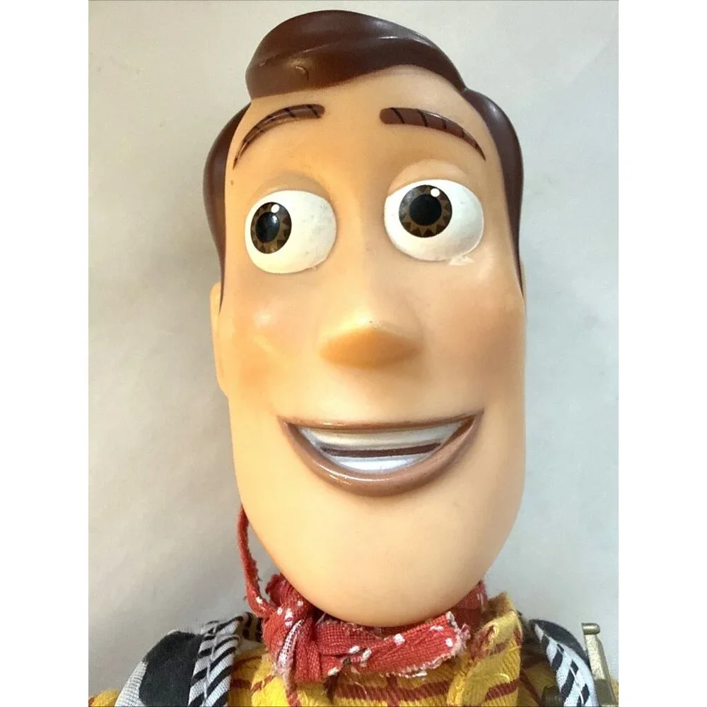 vintage Disney Pixar Toy Story Woody Pull String Talking Doll 15" WORKS No Hat - Picture 3 of 11